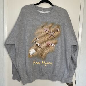 Fort Myers Florida Grandma Style Sweatshirt Gray Crewneck Size XL